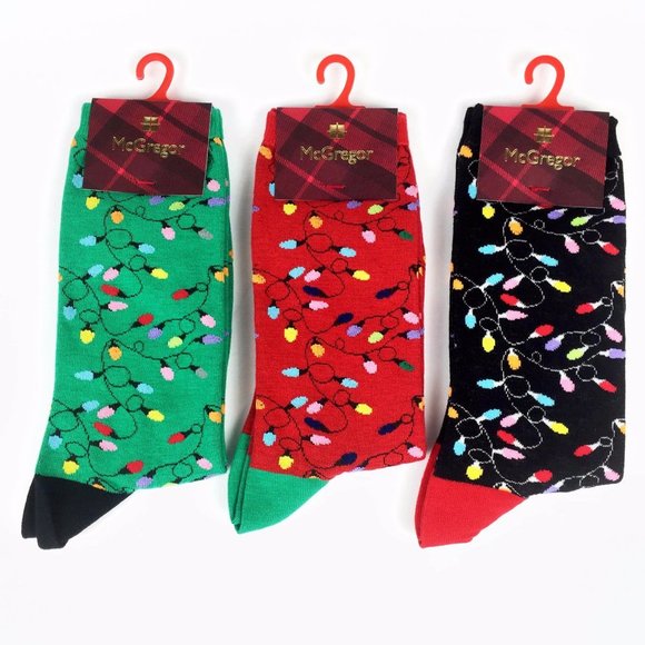 McGregor Womans Socks 3 Pak Xmas Lights Holiday Sz 6 to 9.5 Top Quaility - Picture 2 of 4